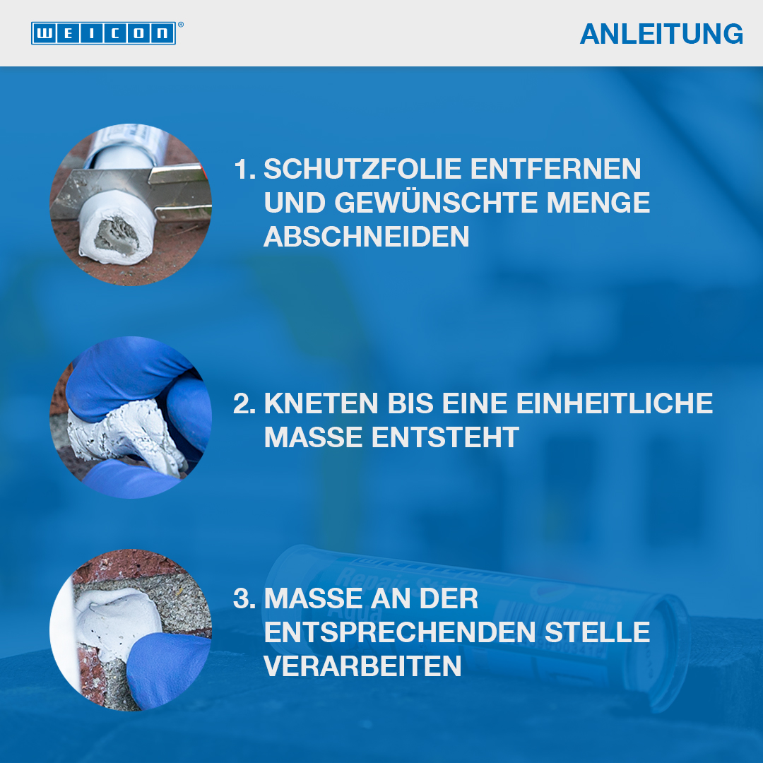 Repair Stick Stahl | Reparaturknete mit Trinkwasserzulassung