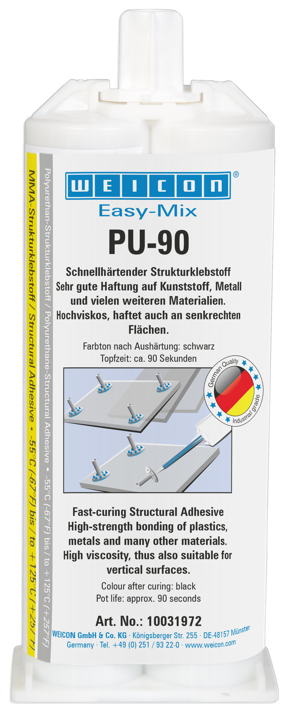 Easy-Mix PU-90 Polyurethan-Klebstoff | Polyurethan-Klebstoff, hochfest, Topfzeit ca. 90 Sekunden