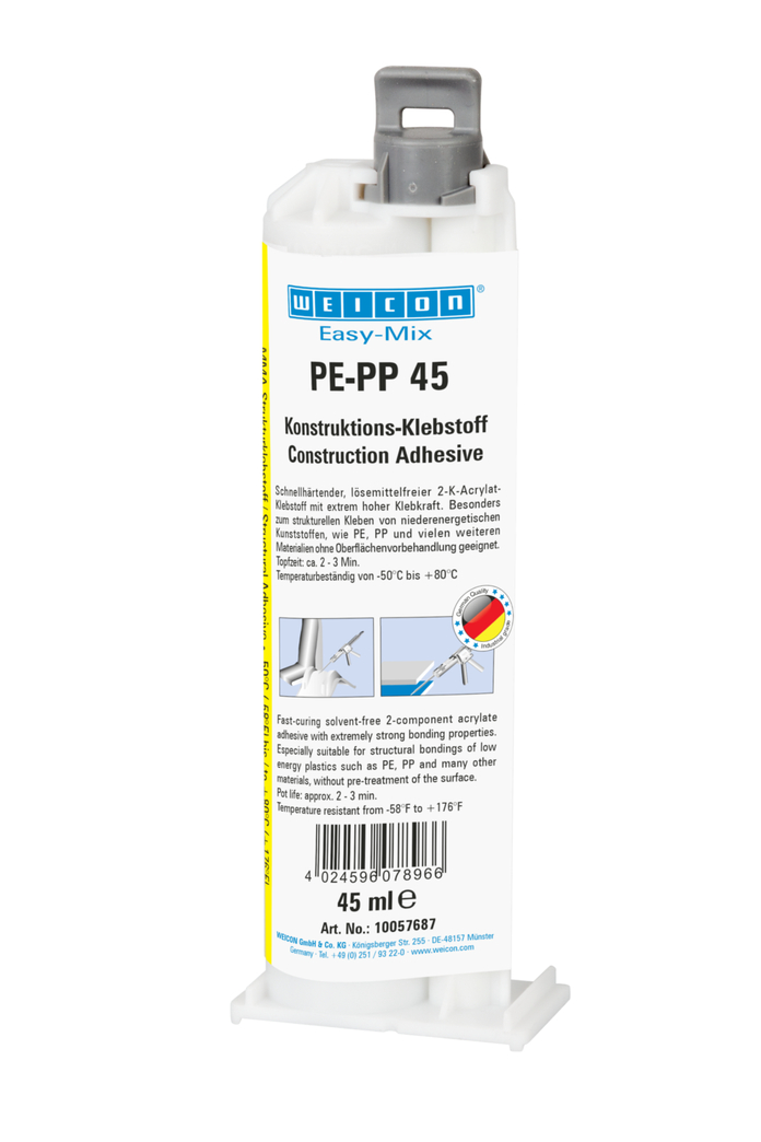 Easy-Mix PE-PP 45 Acrylat-Strukturklebstoff | Kunstruktions-Klebstoff auf Methylacrylatbasis für spezielle Kunststoffe