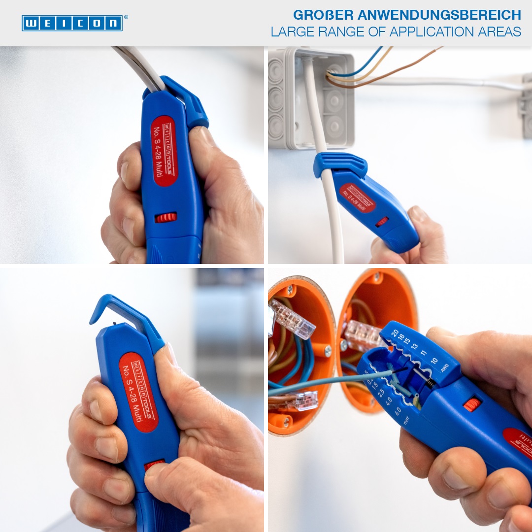 Kabelmesser No. S 4 - 28 Multi | mit integrierter Abisolierfunktion, Arbeitsbereich 4 - 28 mm Ø